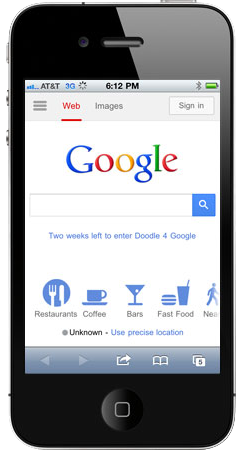 google Iphone responsive web